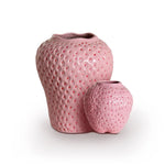 Decorative ceramic strawberry design flower vase for living and dining rooms