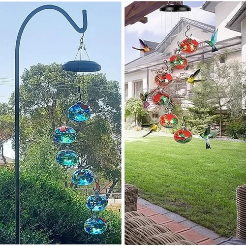 Wunderschöne Windspiele mit Kolibri-Futterstation