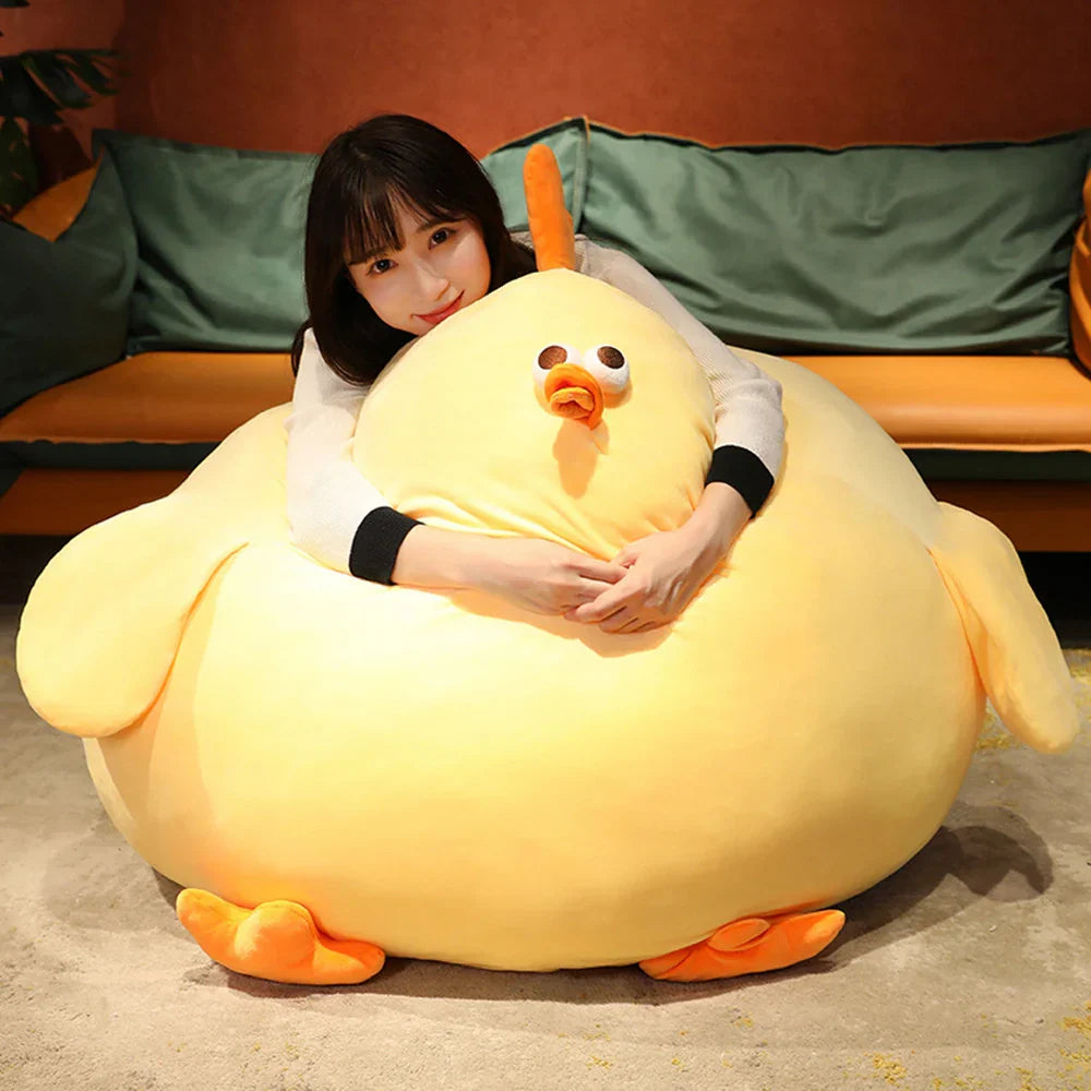 Large plush chicken for cuddling