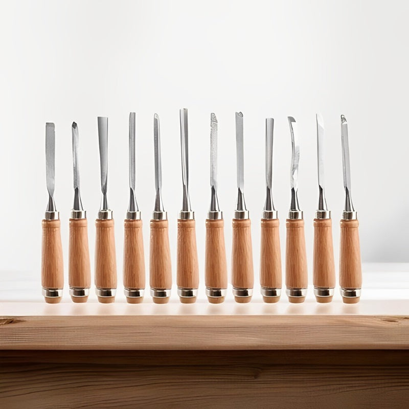 12-Piece Wood Chisel Set for Carving