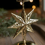 Vintage Golden Christmas Candle Holder - Atmospheric Table Decoration