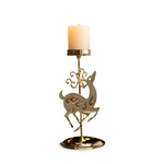 Vintage Golden Christmas Candle Holder - Atmospheric Table Decoration