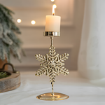 Vintage Golden Christmas Candle Holder - Atmospheric Table Decoration