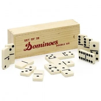 Traditionelles Domino - Doppel 6 Domino Set in Holzbox