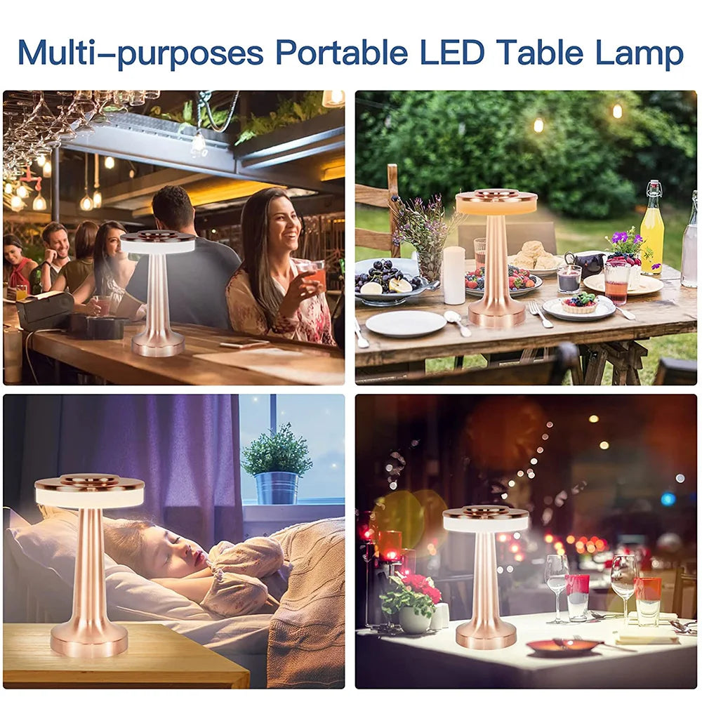 Elegante Kabellose LED Tischlampe - LumiCrest