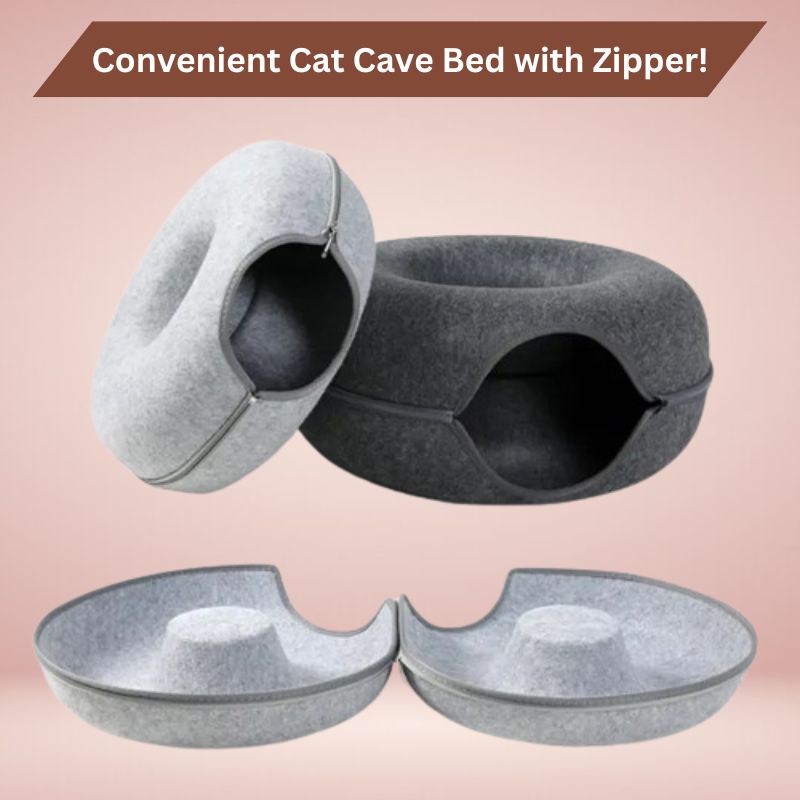 Interactive Donut-Shaped Cat Cave
