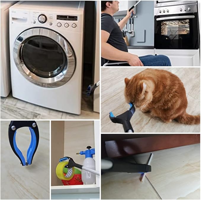Foldable grabber with 360° rotating clip