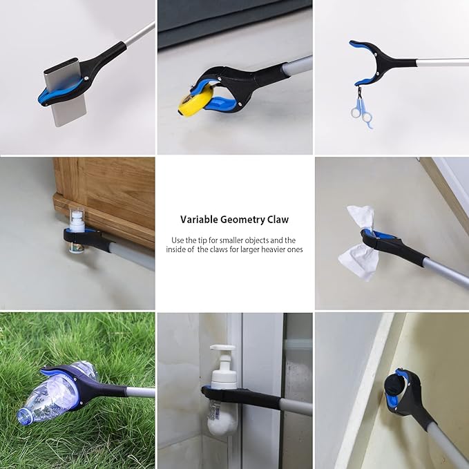 Foldable grabber with 360° rotating clip