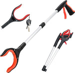 Foldable grabber with 360° rotating clip