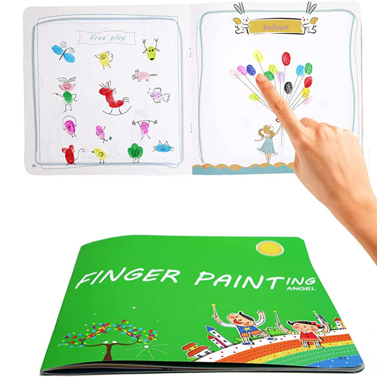 Colorful Adventures - Finger Painting Book for Kids. Creative and Educational.