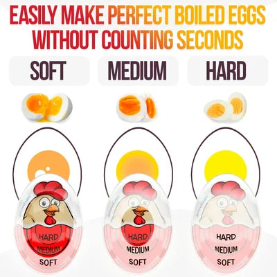 Boiling eggs made easy with color-changing timers