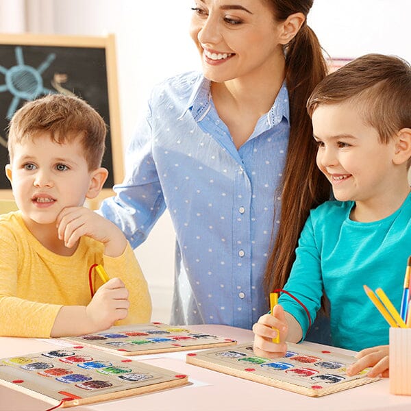 BunteMagneten - Holzpuzzle mit Farben und Zahlen für Kinder