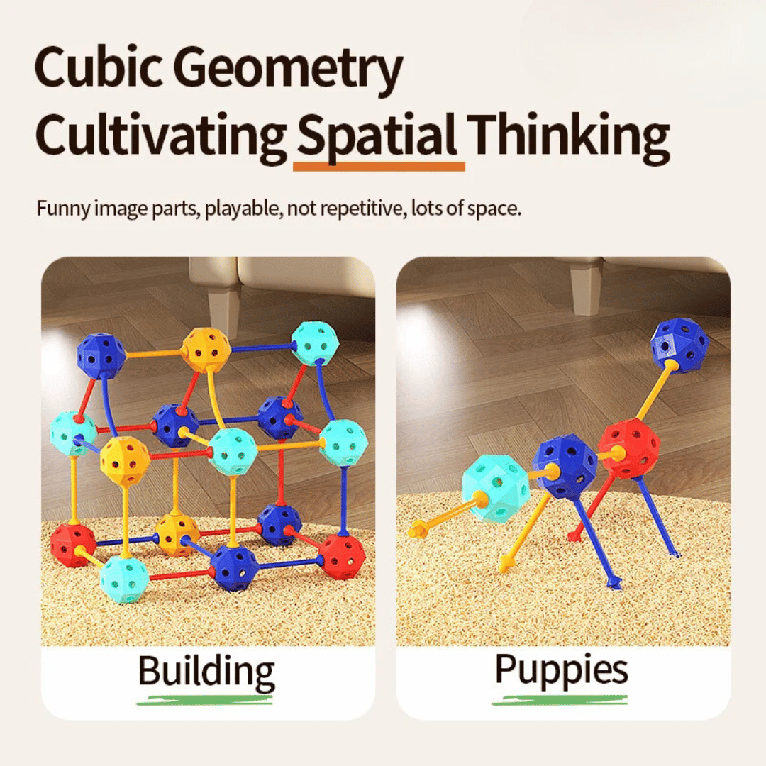 Flexible PVC Toy - 3D Geometric Building Beads