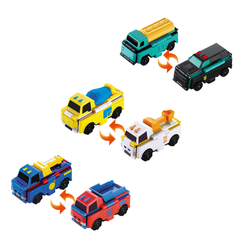 Creative toy cars with two sides for imaginative play