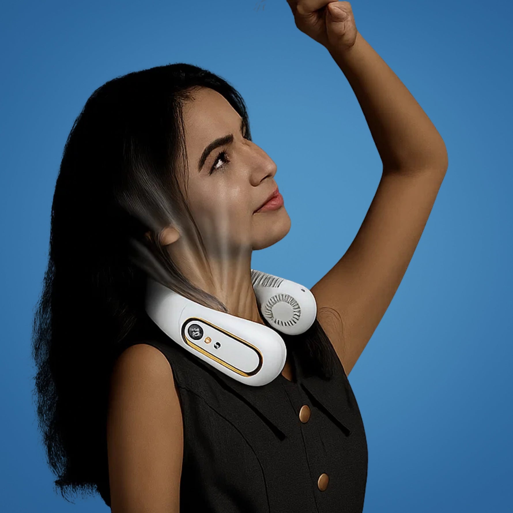 Portable Neck Fan – Hands-Free, Bladeless Cooling – Five Speeds USB-C – For Travel and Office