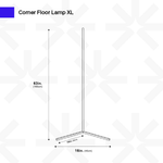 Elegante Eck-Stehlampe für stilvolle Beleuchtung