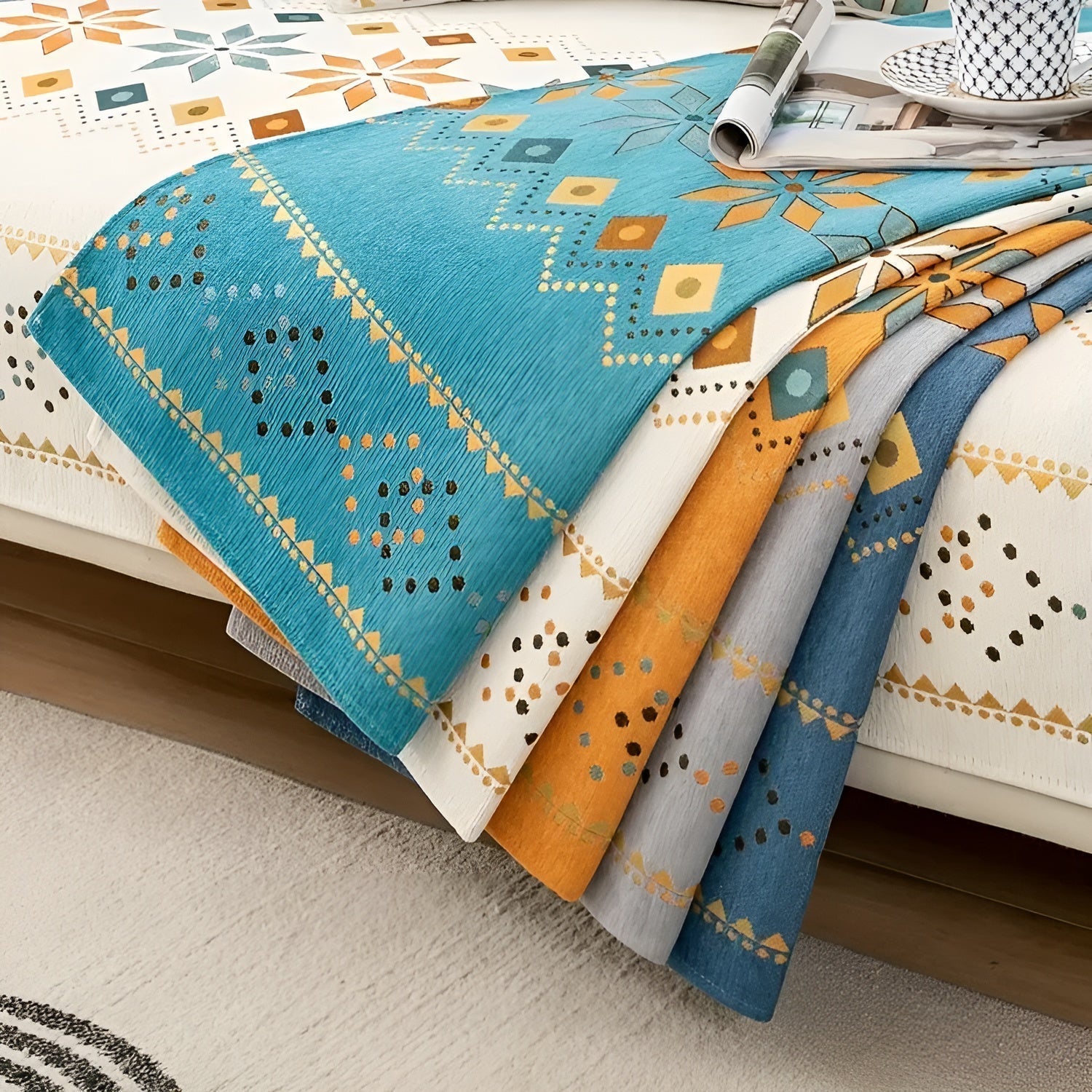 Boho Style Stretch Sofa Cover – Protects and Renews the Look
