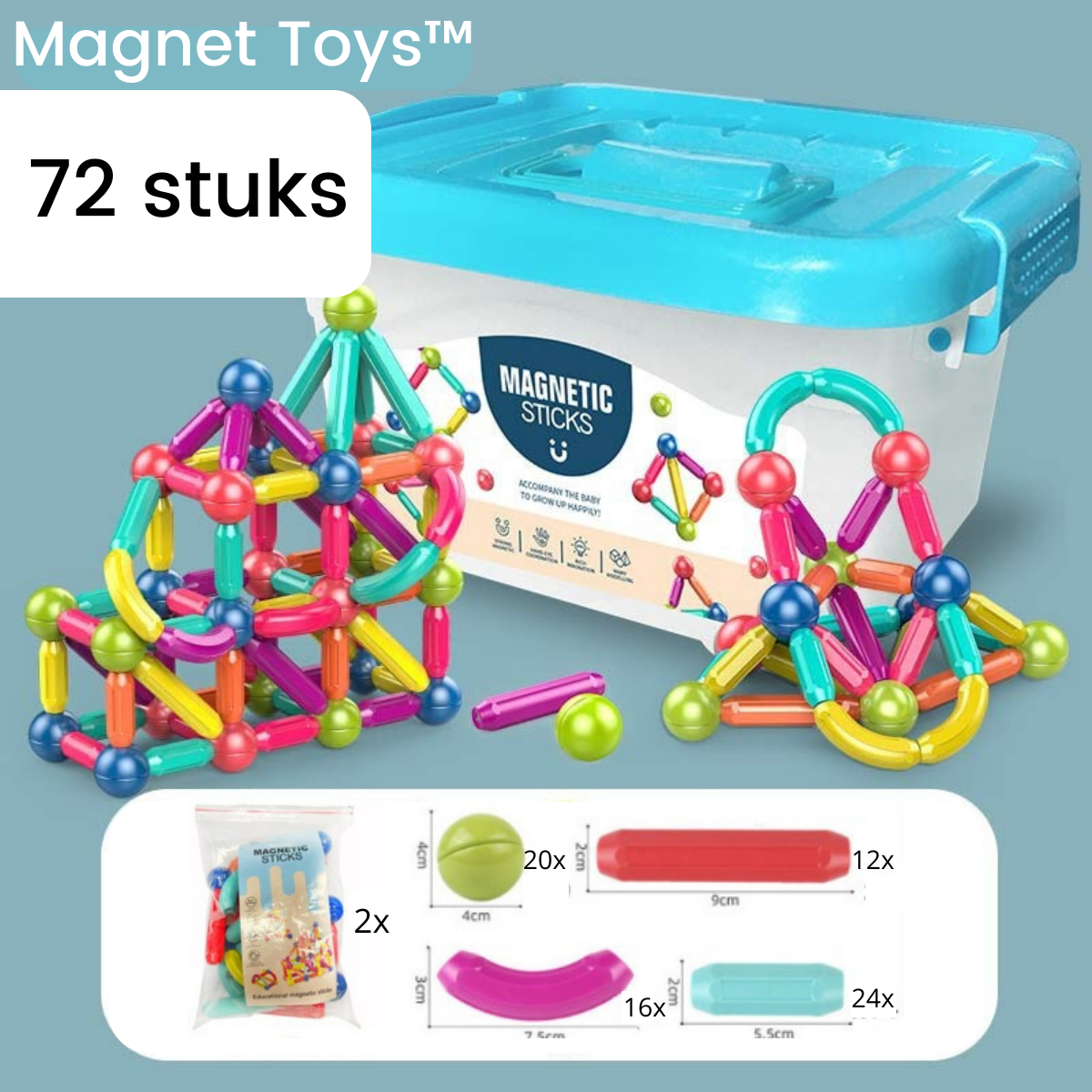 CreativeBlox - Magnetisches Konstruktionsspielzeug für Kinder