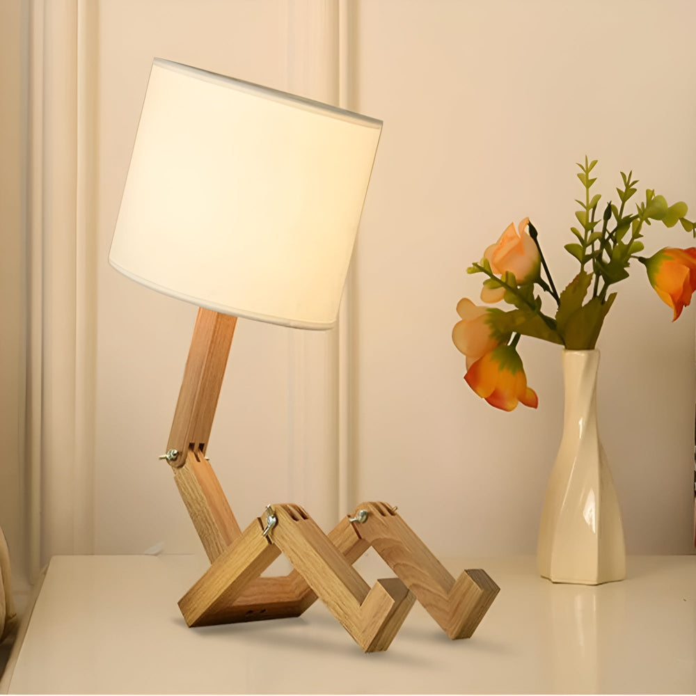 Flexibel Verstellbare Holz-Roboter Schreibtischlampe für Zuhause und Büro