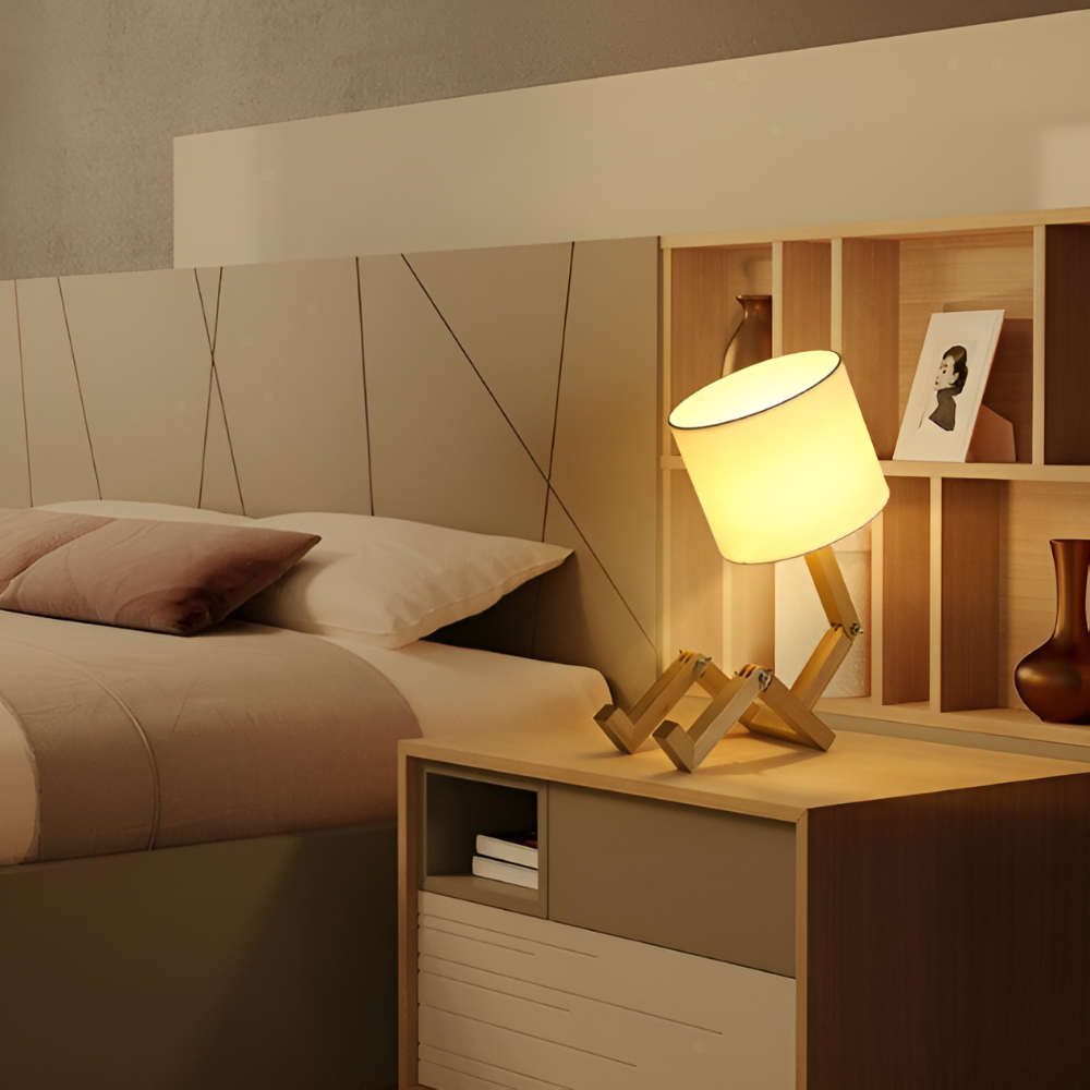 Flexibel Verstellbare Holz-Roboter Schreibtischlampe für Zuhause und Büro