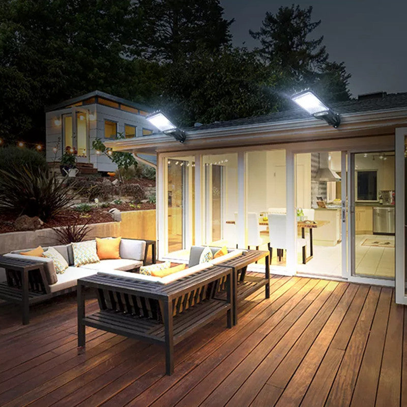 Solar-powered LED outdoor light with motion sensor