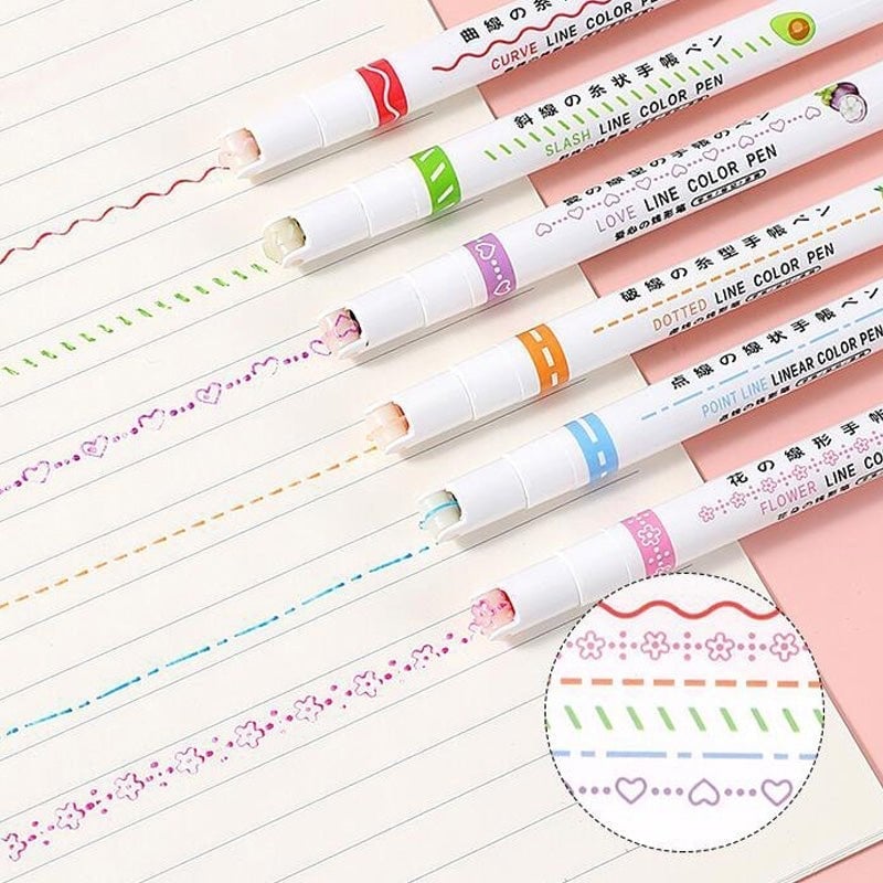 Colorful highlighter with a chisel tip