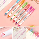 Colorful highlighter with a chisel tip