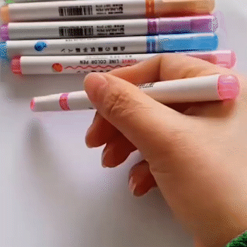 Colorful highlighter with a chisel tip
