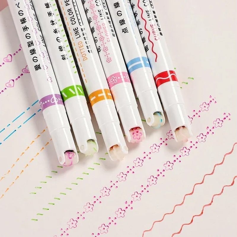 Colorful highlighter with a chisel tip