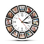 Personalizable Photo Wall Clock with 12 Photo Frames – Silent Operation