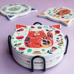 Cute cat-shaped coasters (4 pieces)