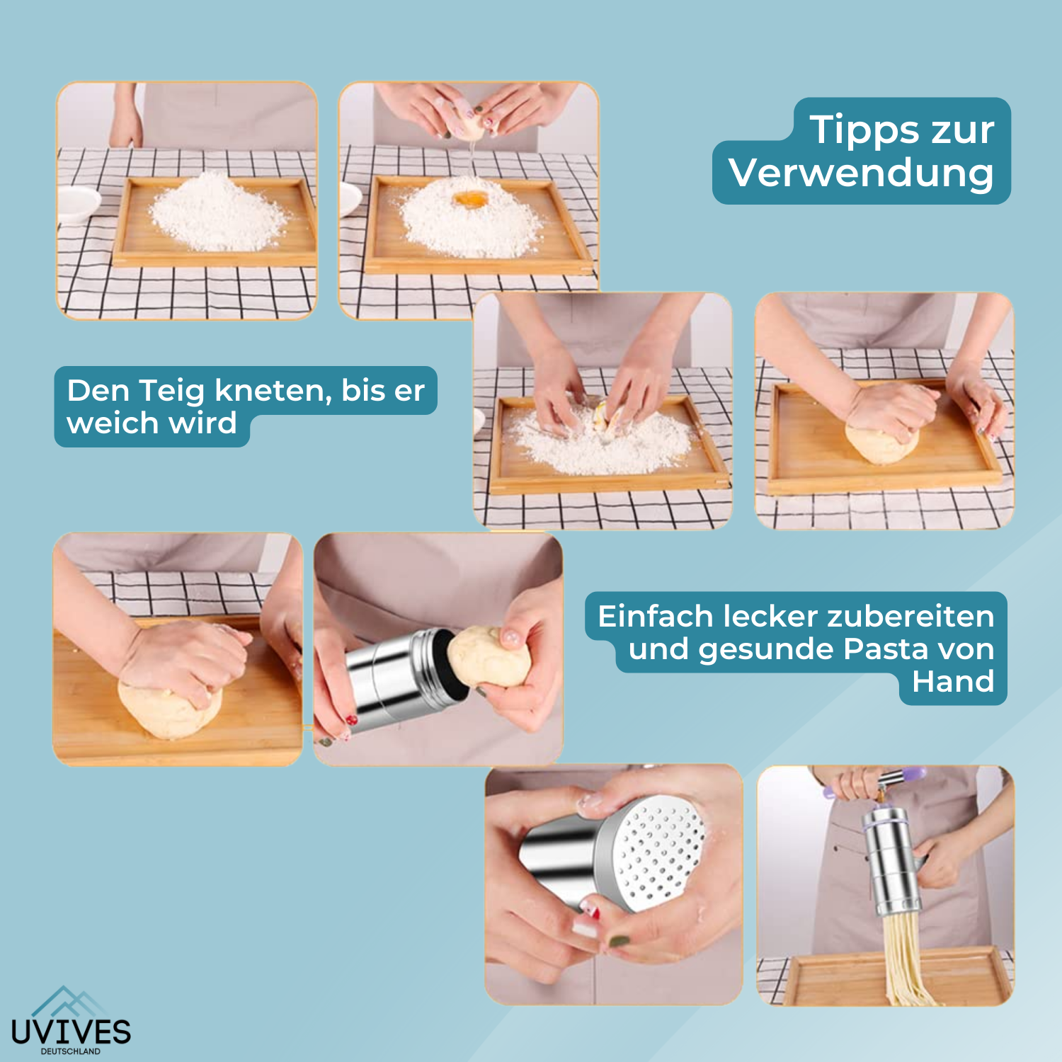 Nudelzauber - Manuelle Nudelmaschine für frische Pasta
