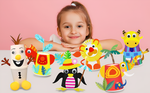 DIY 3D Papierbecher Aufkleber Set für kreative Köpfe
