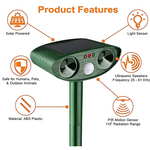 Solar-powered Ultrasound Rabbit Repellent with Flashing Light – Effective Protection for Your Garden