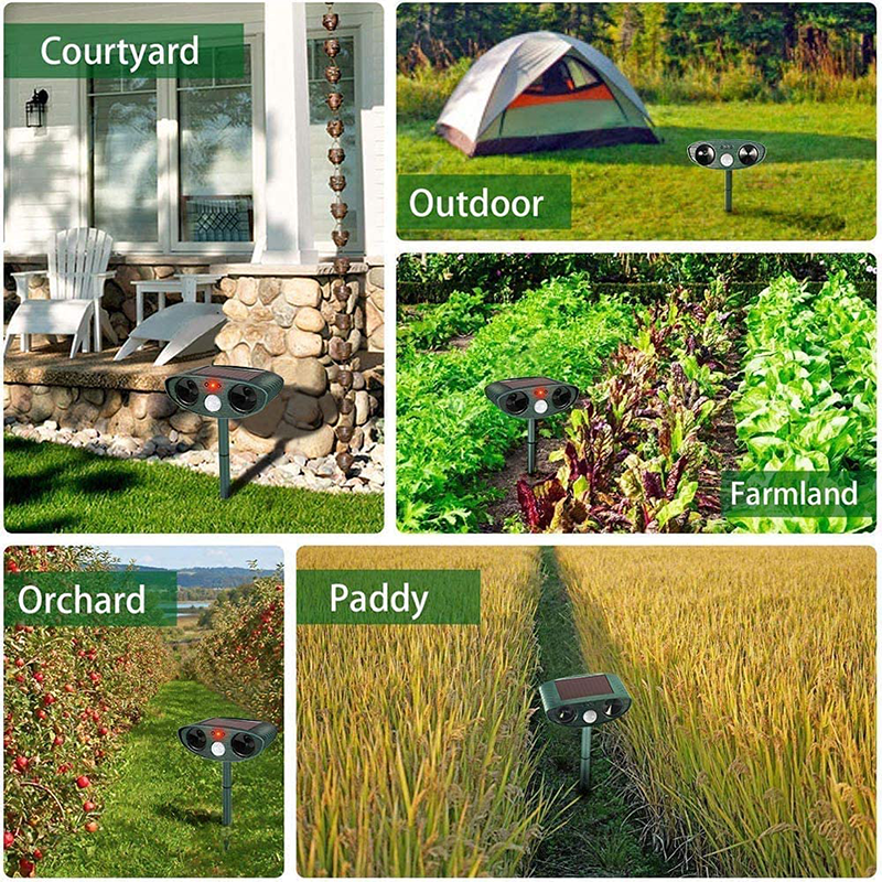 Solar-powered Ultrasound Rabbit Repellent with Flashing Light – Effective Protection for Your Garden