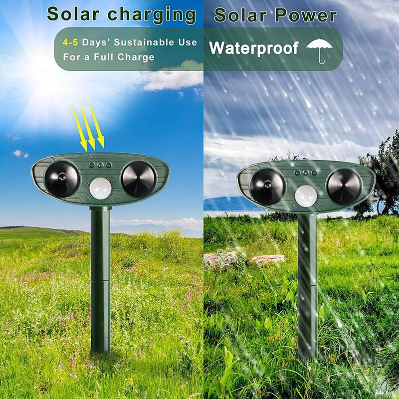 Solar-powered Ultrasound Rabbit Repellent with Flashing Light – Effective Protection for Your Garden