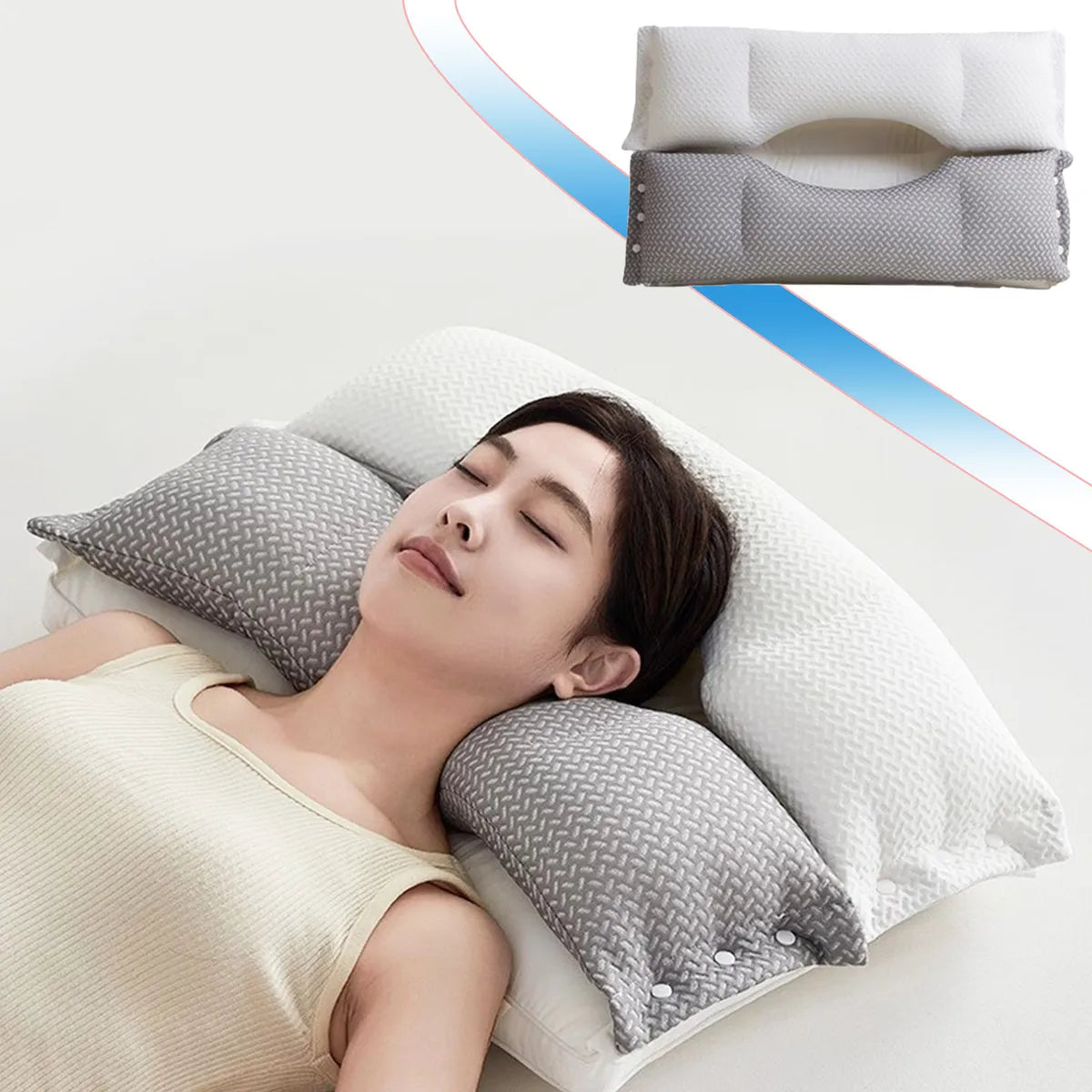 Ergonomic Neck Support Pillow – Ideal for Side Sleepers and Back Sleepers