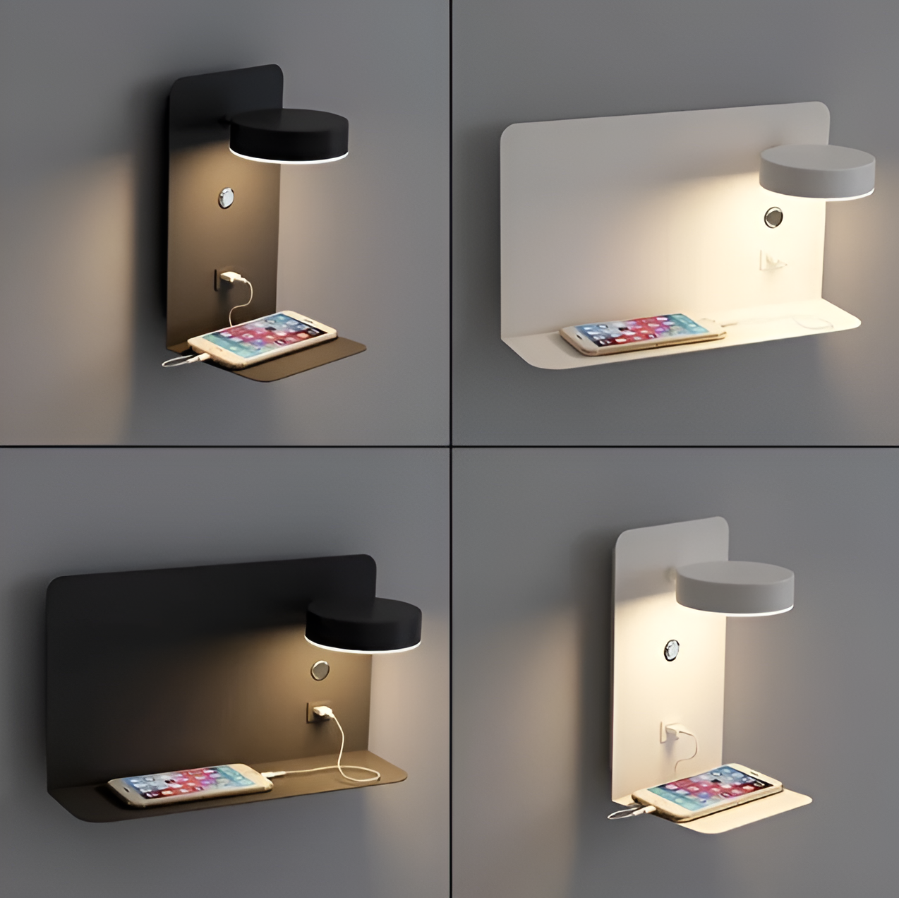 Elegantes USB-Nachtlicht mit integriertem Ablagefach