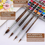 Präzisionspinsel-Set für Detailarbeiten | Ergonomischer Holzgriff