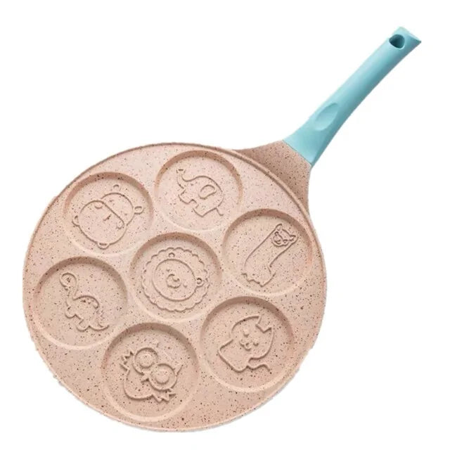 Happy Breakfast Pan for Kids - Fun Shapes for Pancakes and Eggs