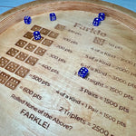 Würfelmeister - Holz Farkle Würfeltablett mit Punktetabelle für Familienspaß