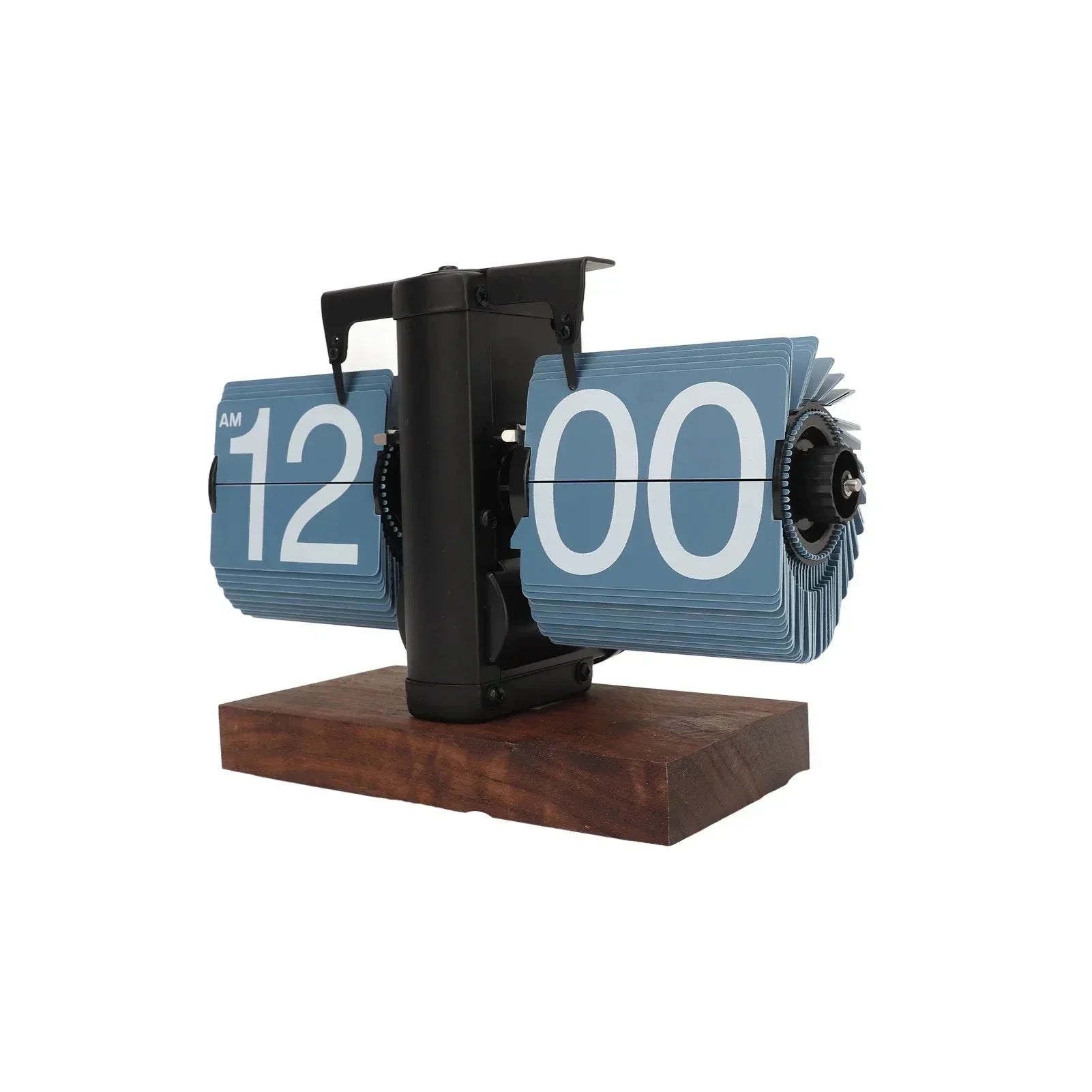Retro Wall Clock with Wooden Base – Stylish Desk Clock for Home and Office