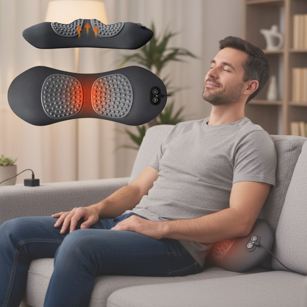 RelaxoTech | Back Massager with Heat & Vibration – 3-in-1 Therapy for Back Pain