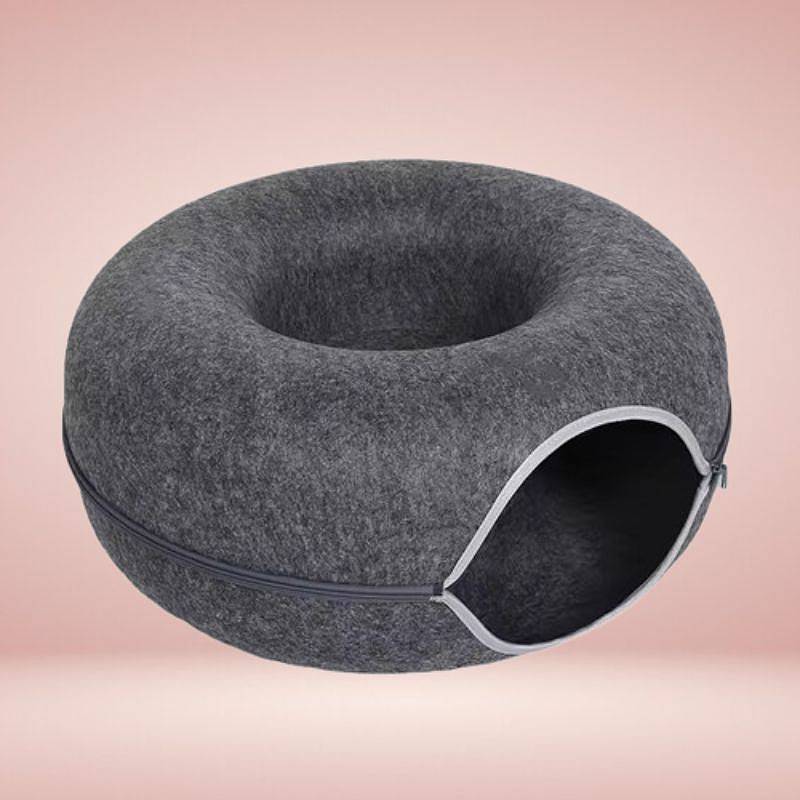 Interactive Donut-Shaped Cat Cave