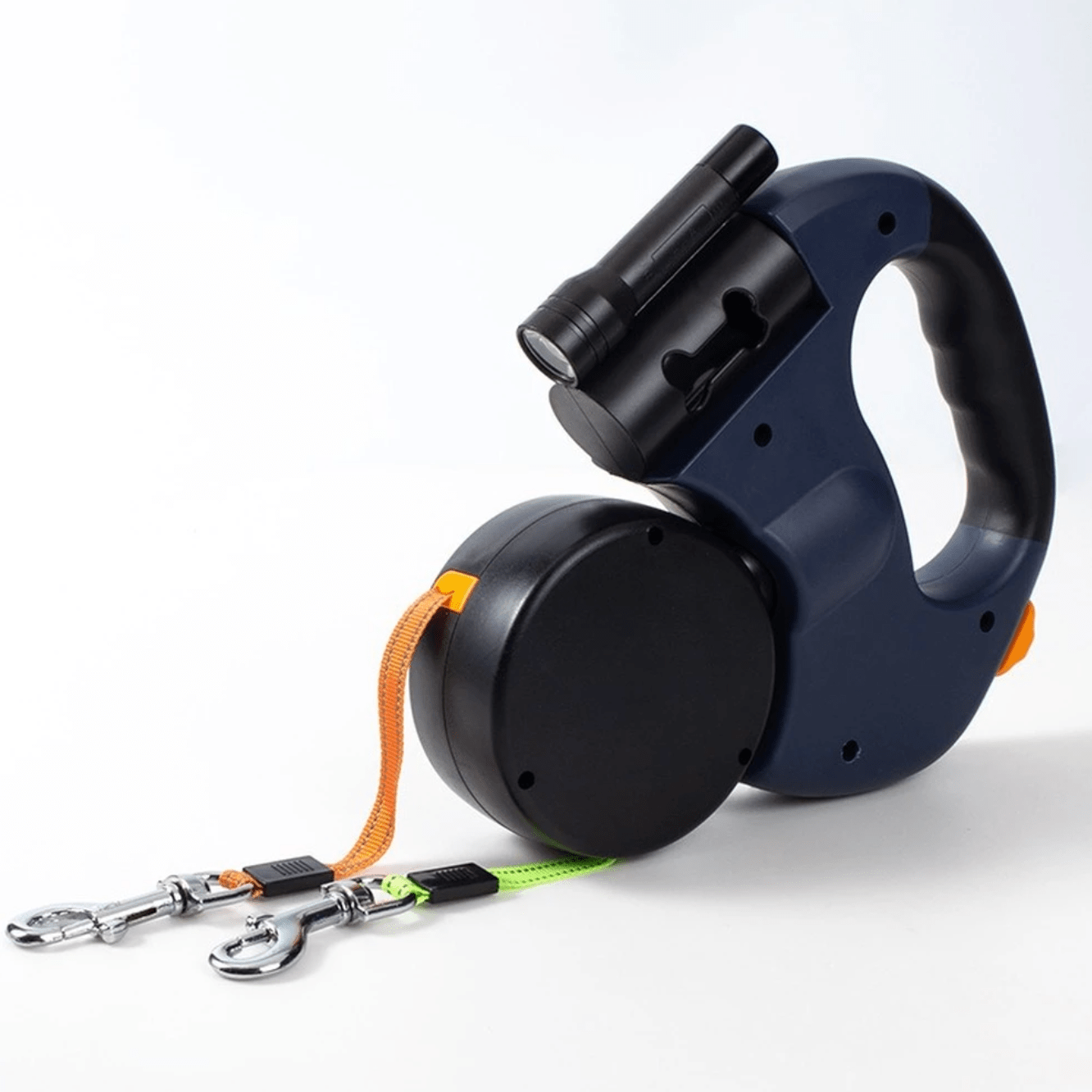 DoubleDog - Verwicklungsfreies Doppelleinen-System mit Taschenlampe