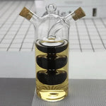 Elegant oil and vinegar dispenser with double glass design