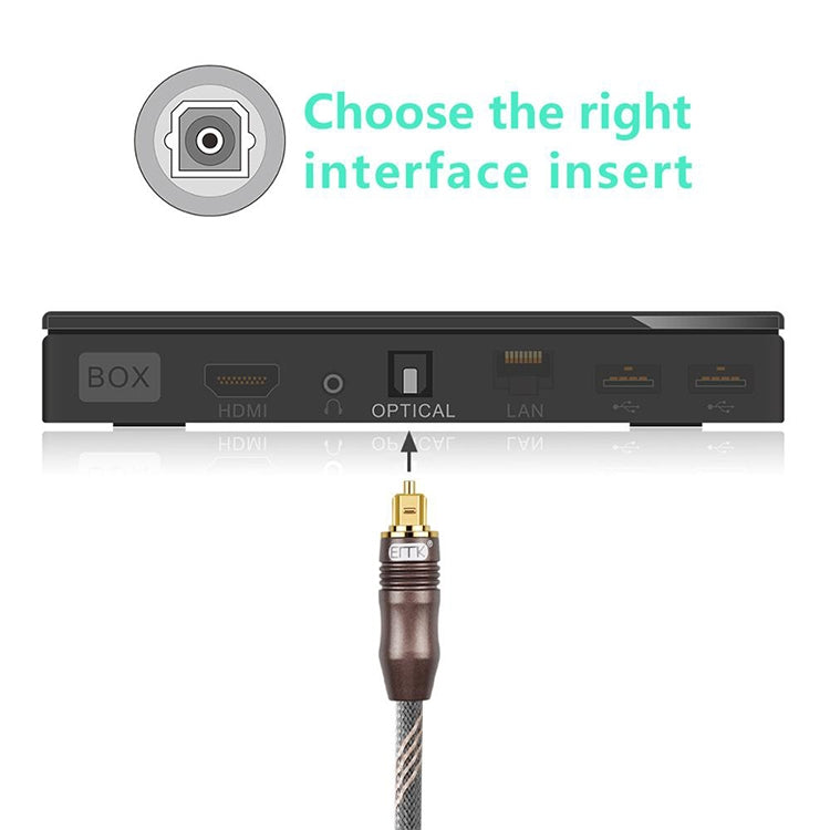 OptiLink | 20m Digitaler Audio-Optik-Kabel mit quadratischen Steckern