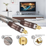 OptiLink | 20m Digitaler Audio-Optik-Kabel mit quadratischen Steckern