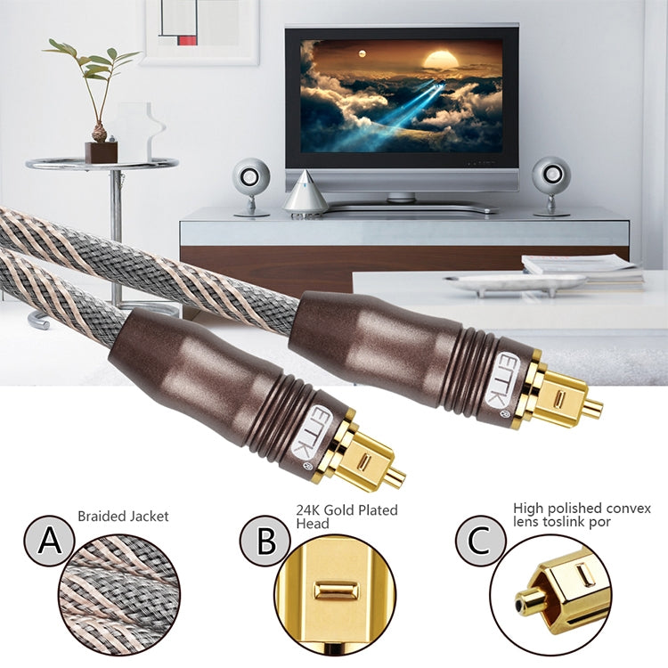 OptiLink | 20m Digitaler Audio-Optik-Kabel mit quadratischen Steckern
