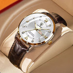 Elegant men's wristwatch with water resistance and luminous display